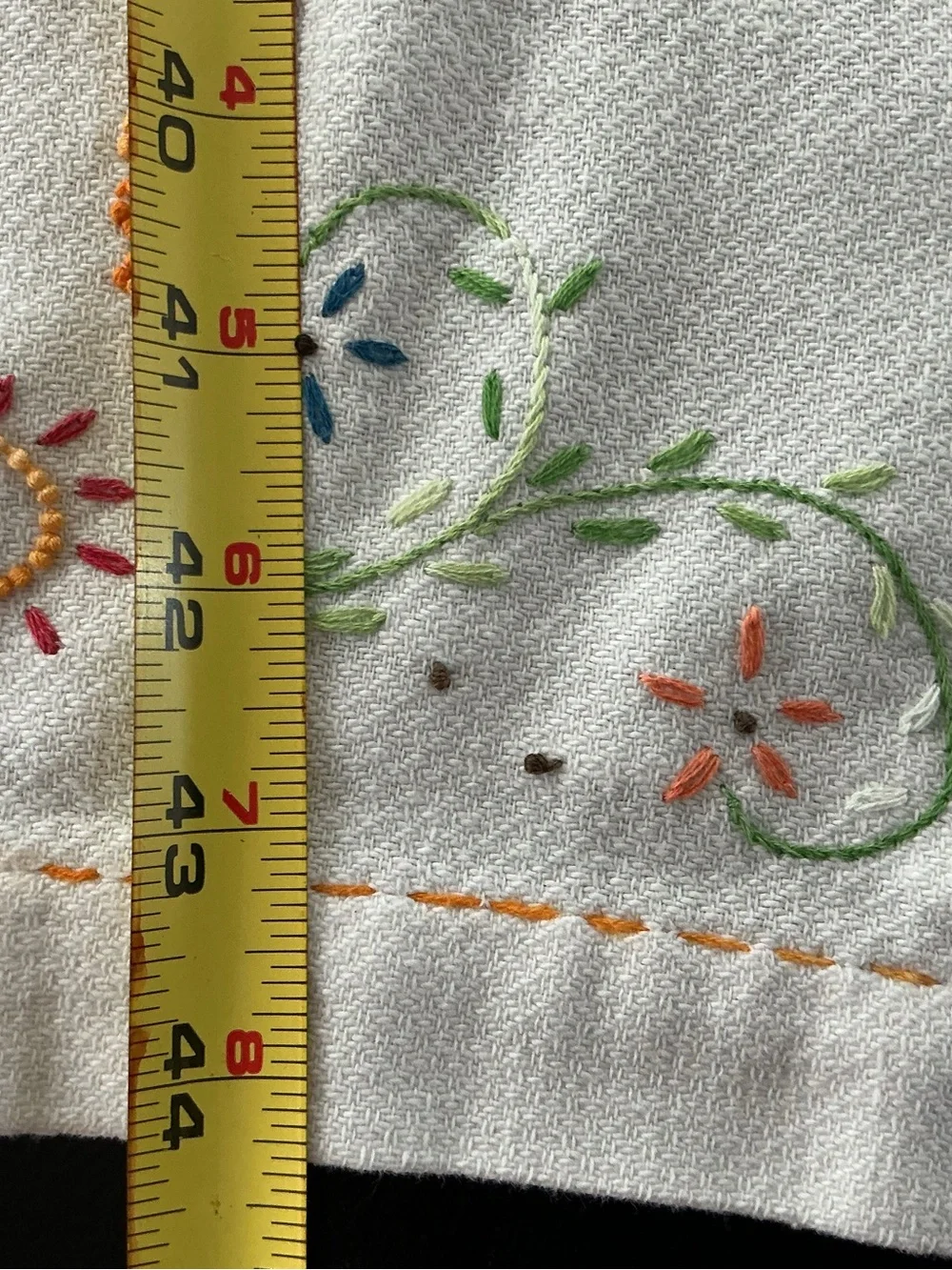 Vintage floral embroidered table runner